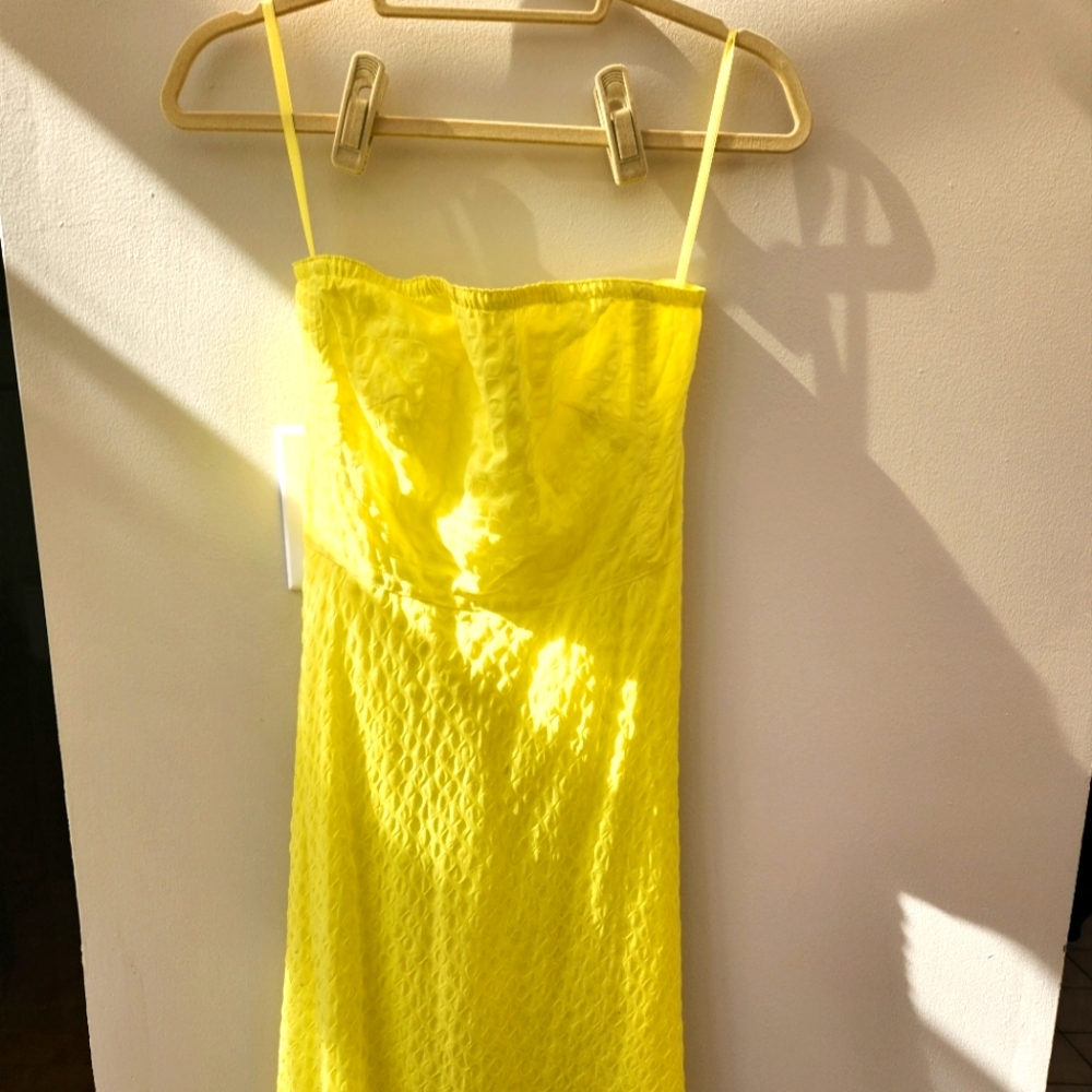 J. CREW yellow strapless dress